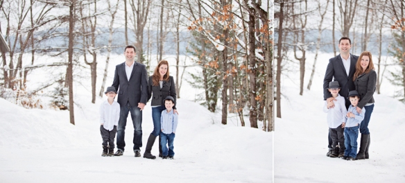 family portrait in winter Haliburton